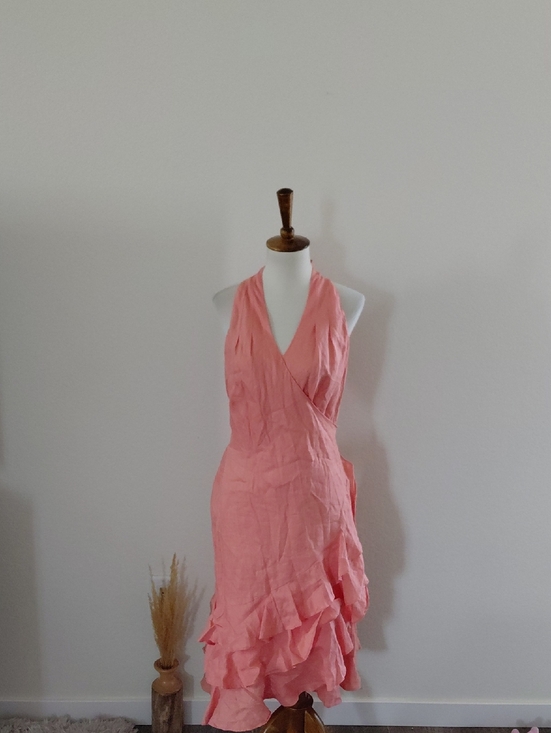 Lauren Ralph Lauren Dresses & Skirts - Lauren Ralph Lauren Linen Ruffle Halter Dress